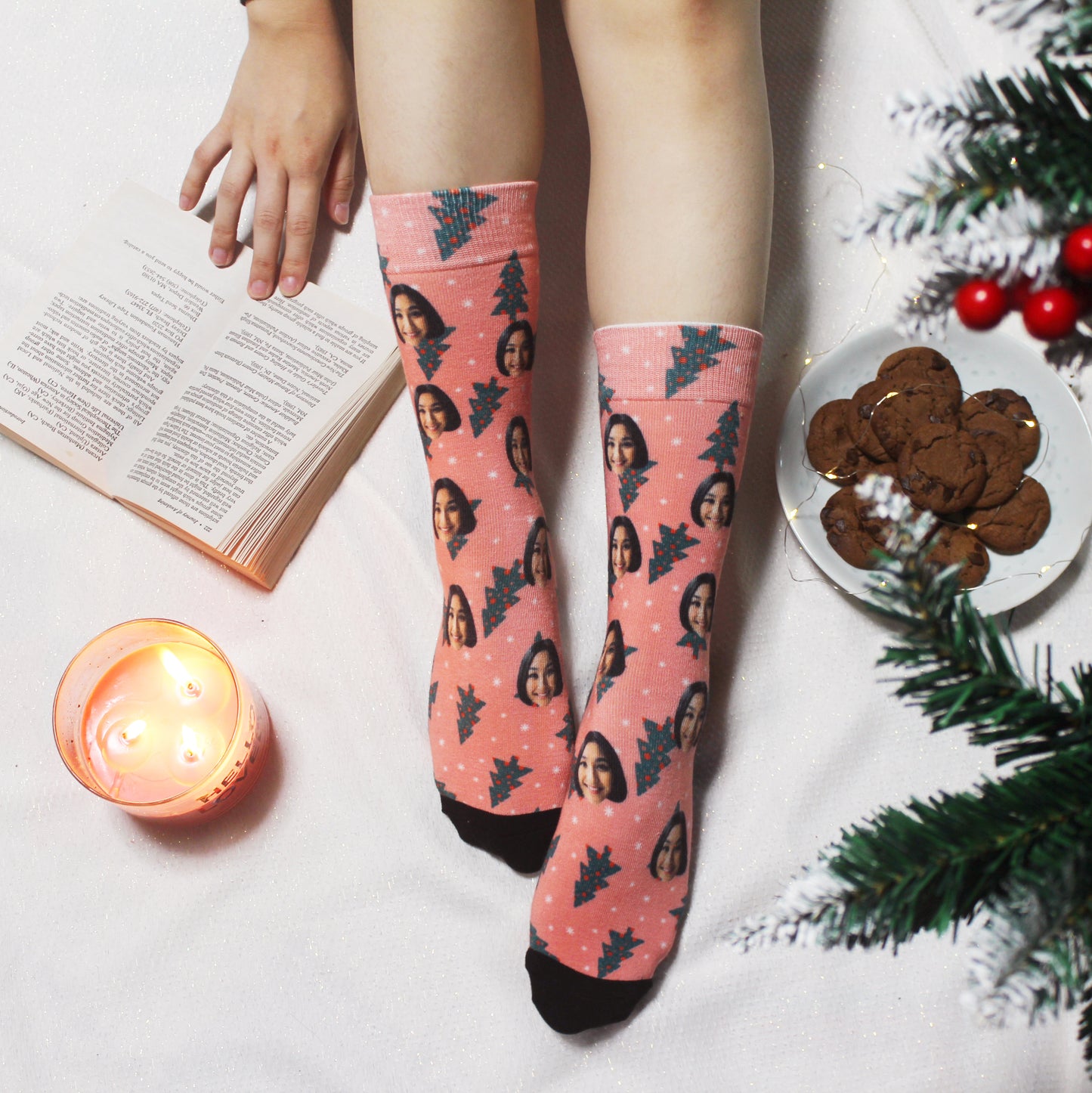 Customized Veriegated Leaf Socks
