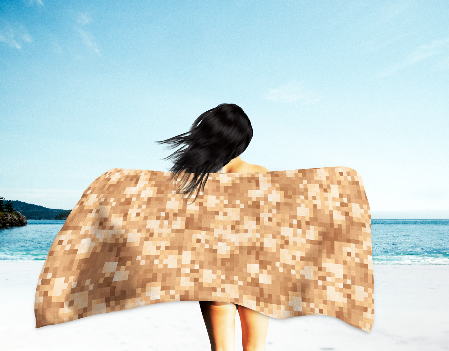 Pixelated Funny Gag Censorship Towel