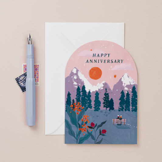 It turns out another year has passed. Thank you Anniversary Sunset Card