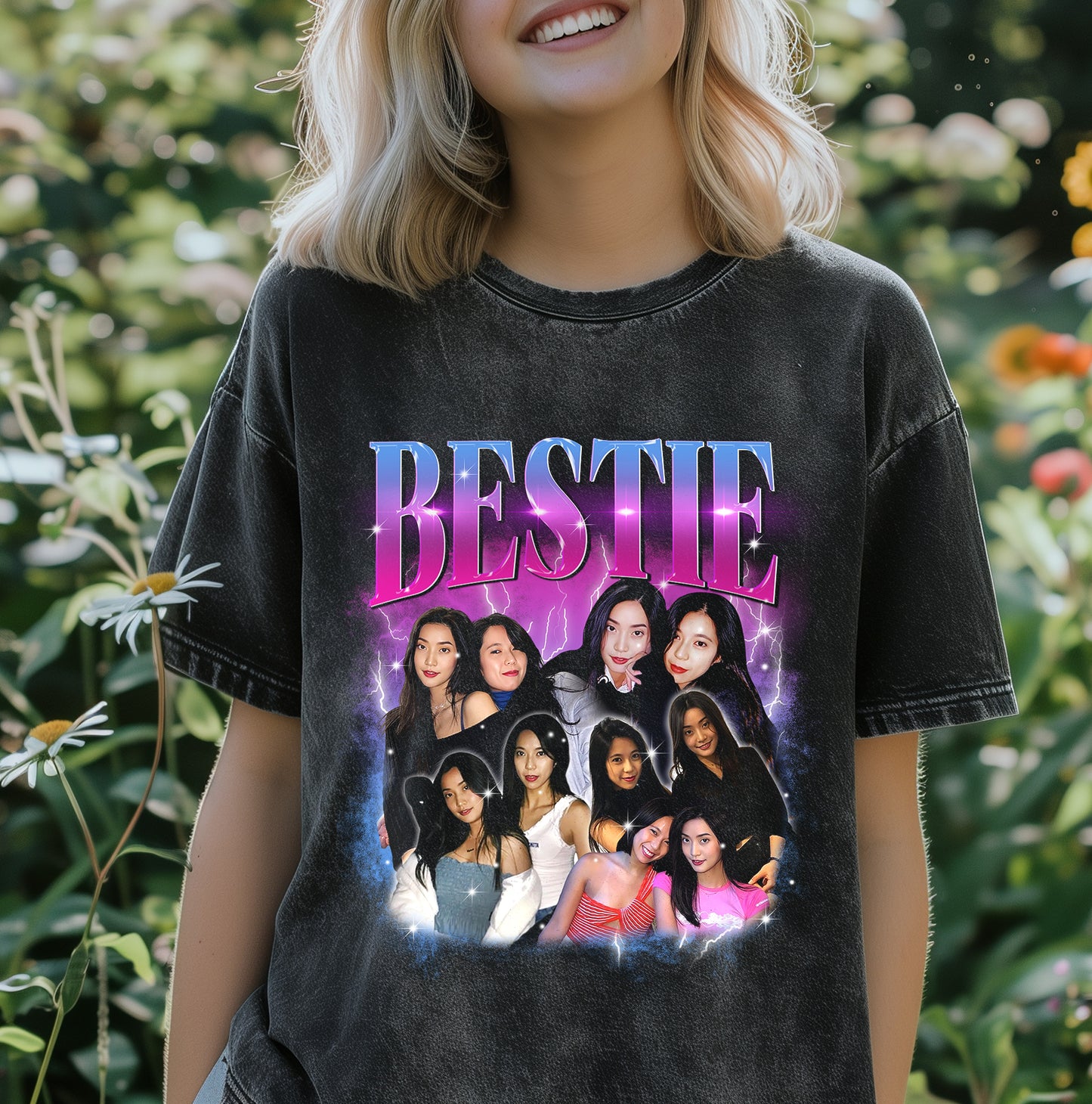 American retro besties, old best Tee Hoodie, sweatshirts, character avatars, pet photos, customized pictures