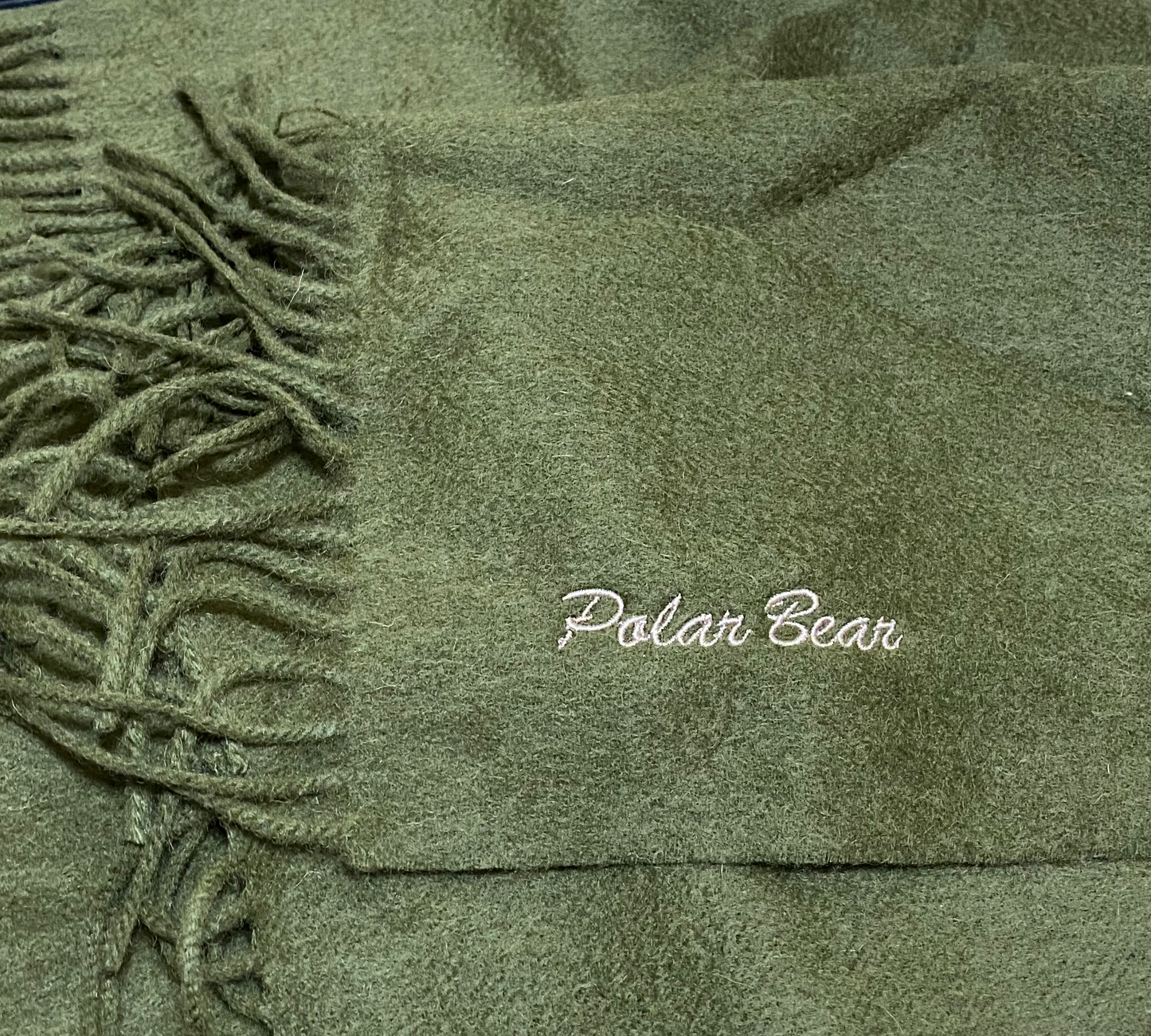 [Valentine's Day Gift] Customized Gift with Customized Embroidered Name Pure Wool Army Green Scarf