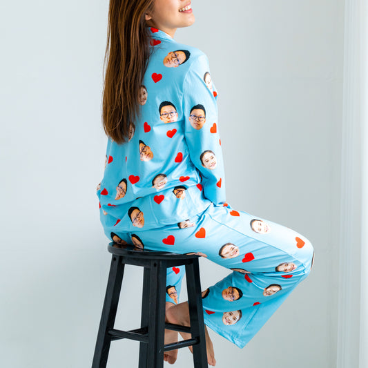 Custom "Try Too Heart" Face Pajamas