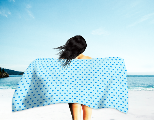 Blue heart towel