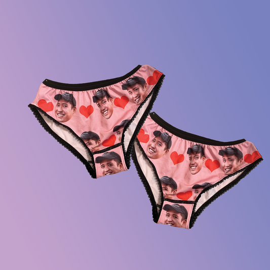 Customized "Try too Heart" Triangle Lace Panties (2 Pack)