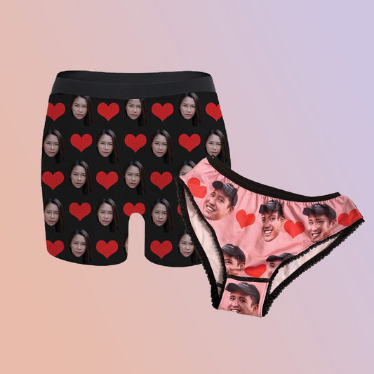 Custom "Try Too Heart" Boxer & Panties Set (x2)